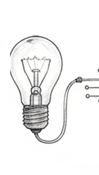 Ilustração a lápis da era Eletricidade