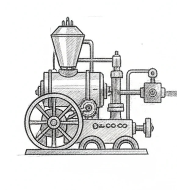 Ilustração a lápis da era Vapor